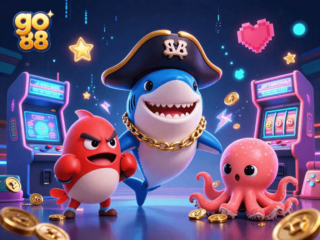 Engage with go 88's vibrant casino adventure featuring lively characters and interactive gaming elements.