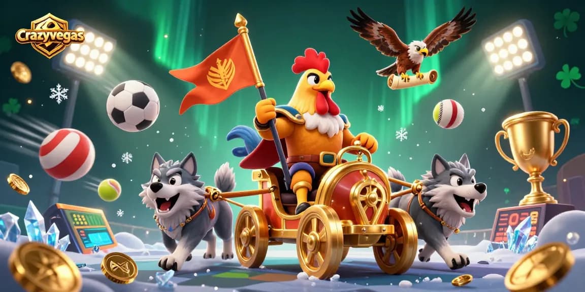 Experience high-stakes gaming with crazyvegas, featuring a dynamic chariot scene of an engaging warlord.
