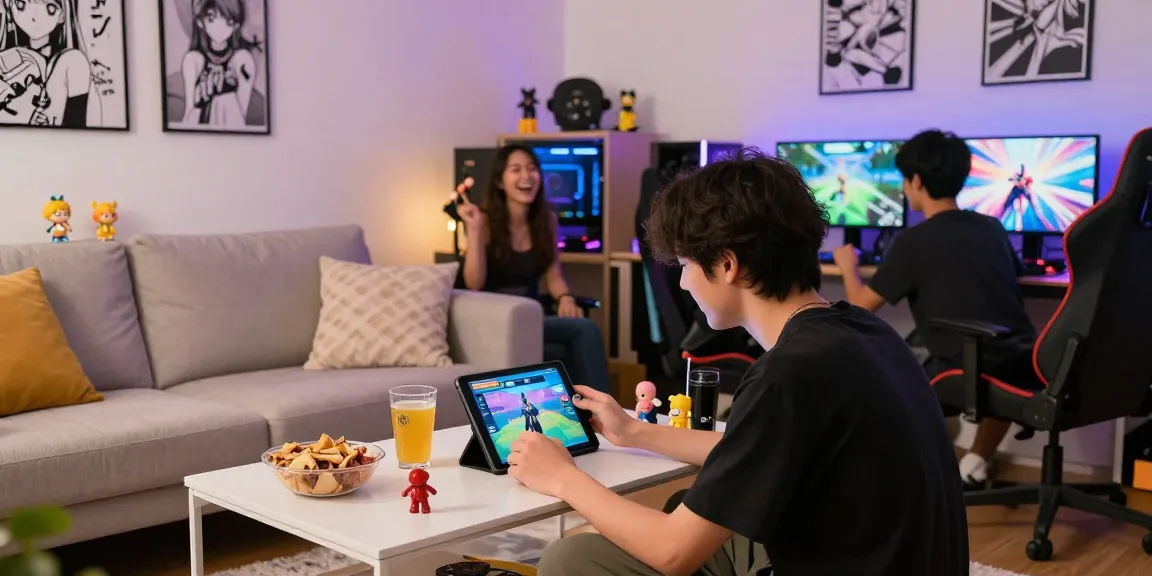Engaging in ecchigames in a cozy living room during a friendly gaming session.