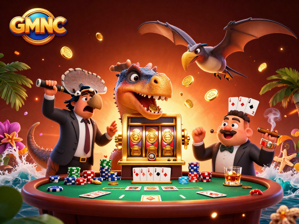Catch golden coins and maximize rewards with GMNC's engaging casino scene.