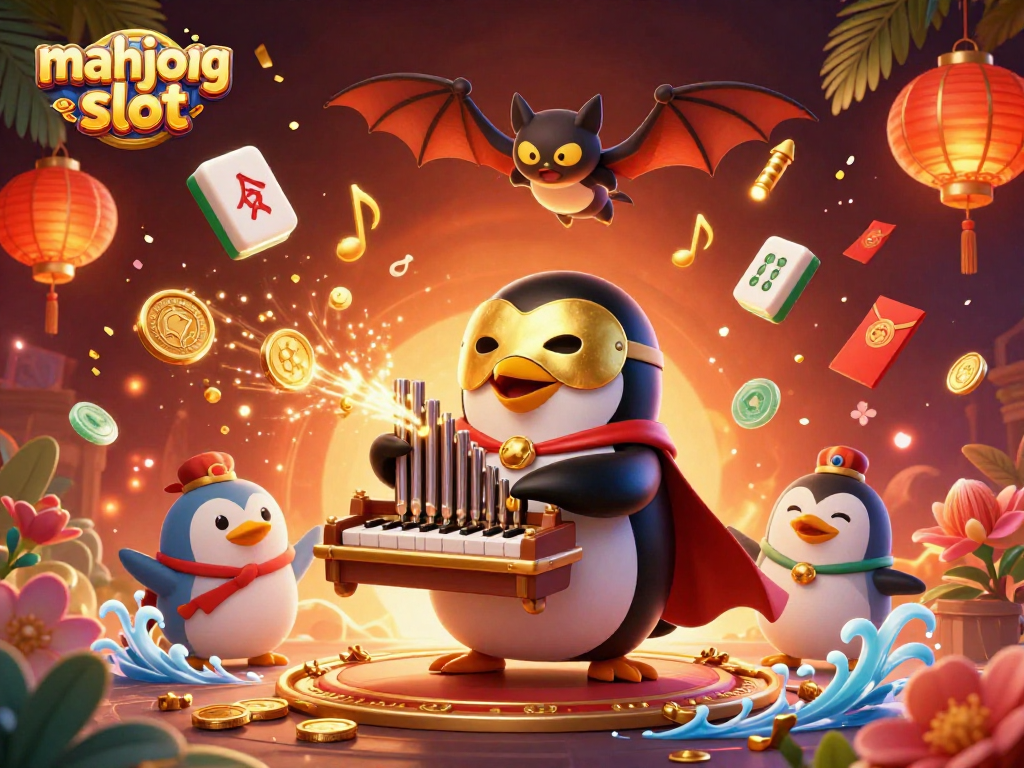 Engage in the thrilling mahjong slot gaming experience with vibrant 3D cartoon illustrations and dynamic action.