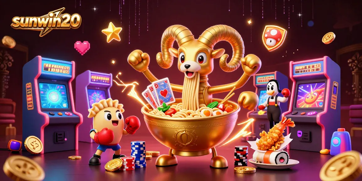 Experience the vibrant fun with sunwin20 as cartoon characters deal cards and stack chips in a dynamic casino scene.